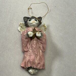 Gray‎ & White Angel Cat With Pink Gown With Star